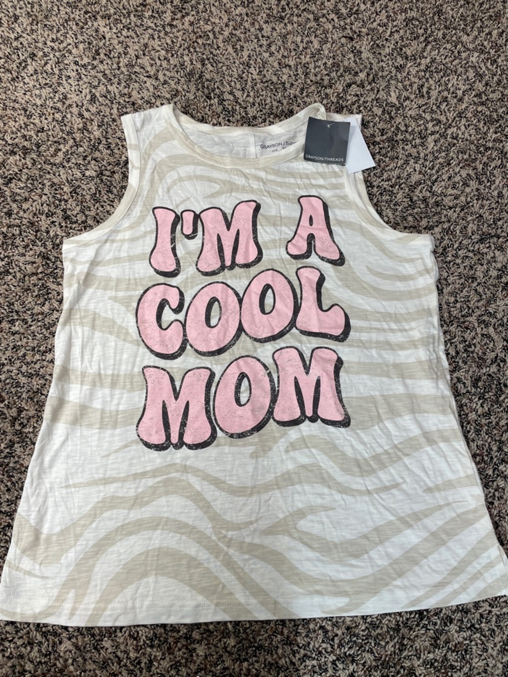 Grayson/Threads “Cool Mom” Graphic Boyfriend Tank Distressed Size M | NWT